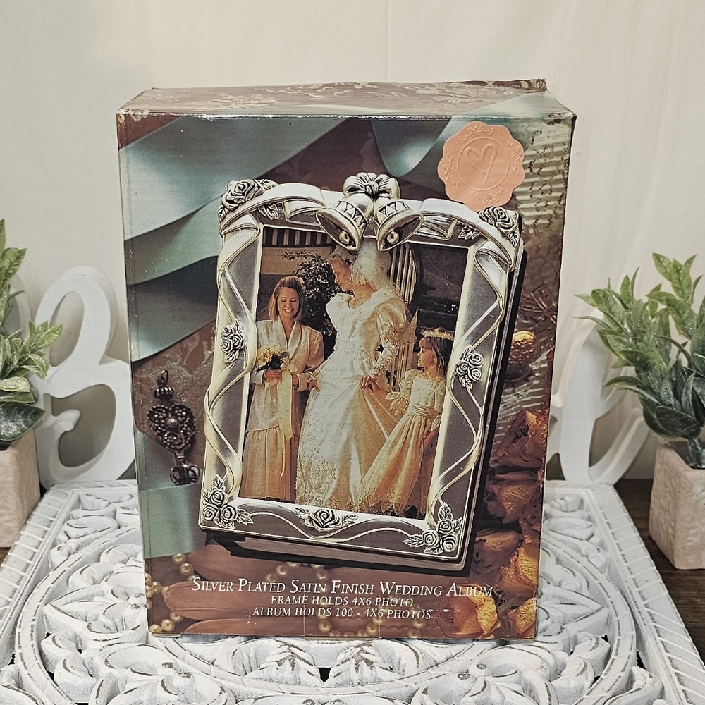 Godinger Vintage 1995 Silver Plated 4x6 Wedding Photo Album New In Box